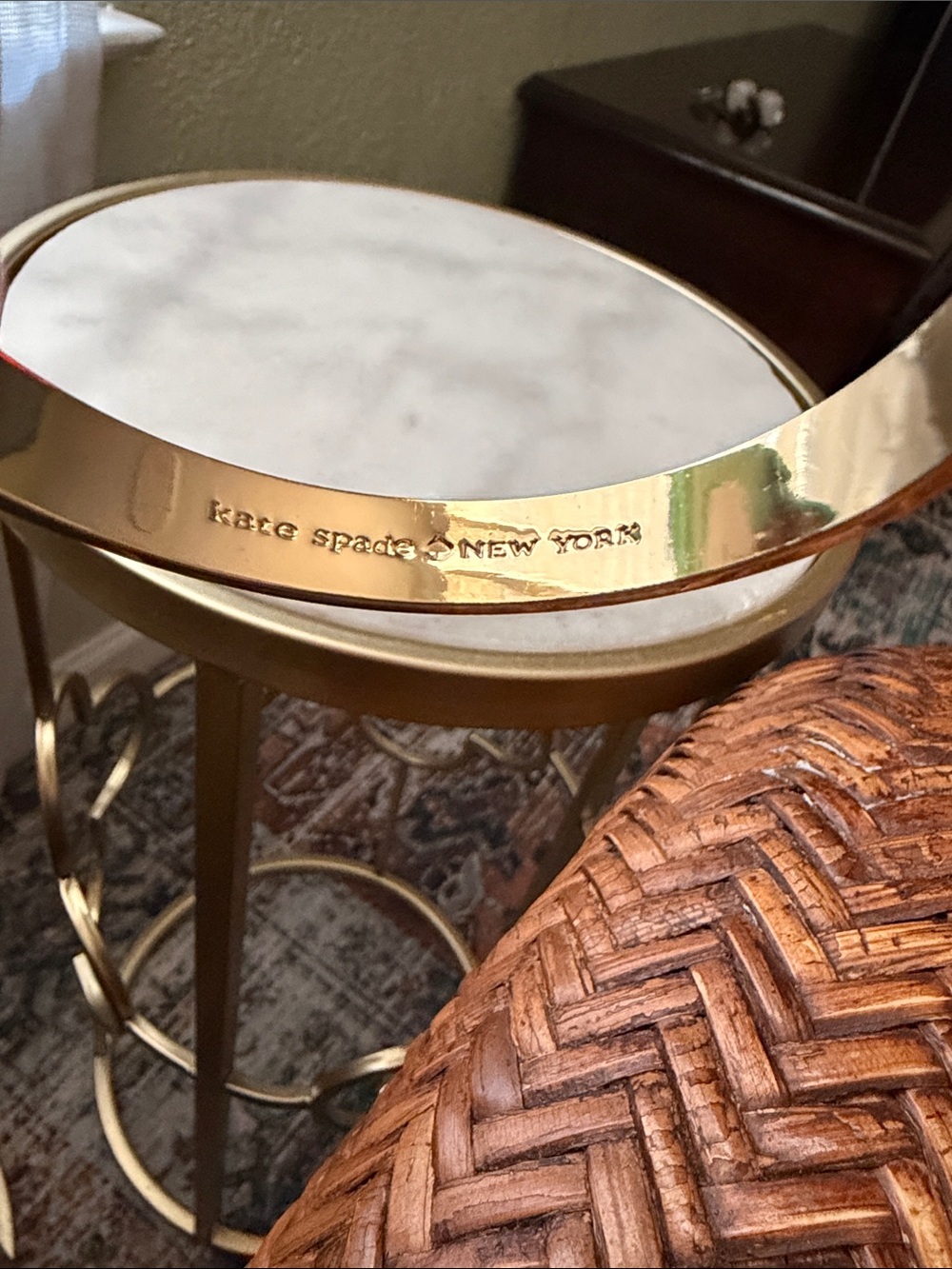 Kate spade Gold-Tone Blue Heart Inlay Bangle Bracelet - Picture 3 of 3